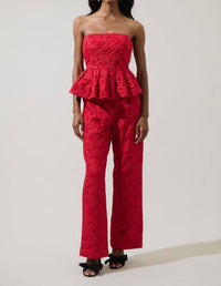 Sugarlips - Women's Arielle Jacquard Peplum Top