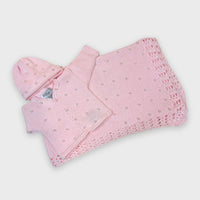 Gita - Girl's 2pc Pink Cotton Sweater With Pearls & Hat