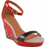 Klimini - Women's Fiery Fashionable Design Leather Wedge
