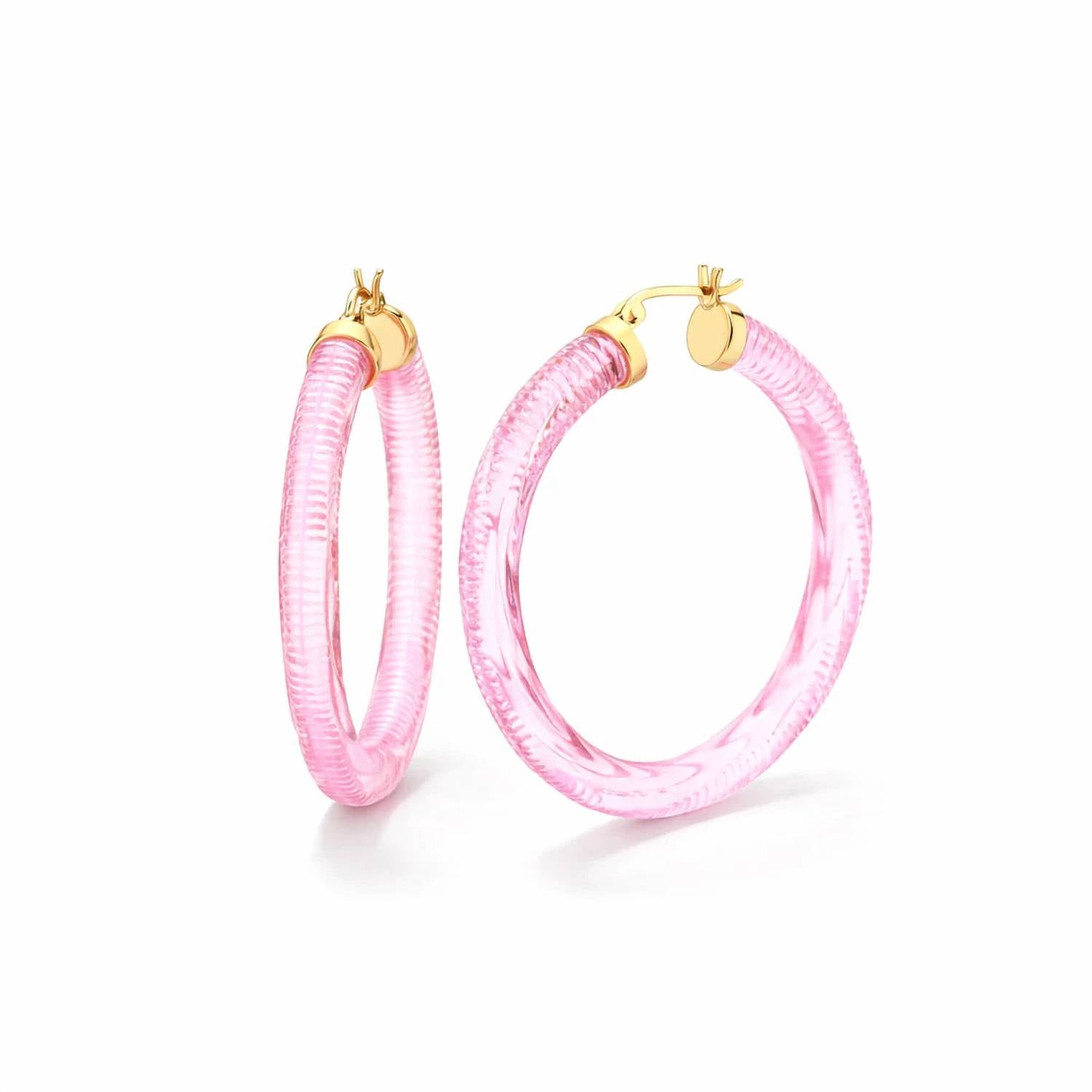 Gold & Honey - Women's Instyle Lucite Hoop Earrings