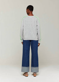 Brodie Cashmere - Mesh Sleeve Cashmere Crew Neck