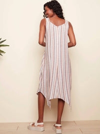 CHARLIE B Shark Bite Stripe Dress in paprika - women's dress - alternate view