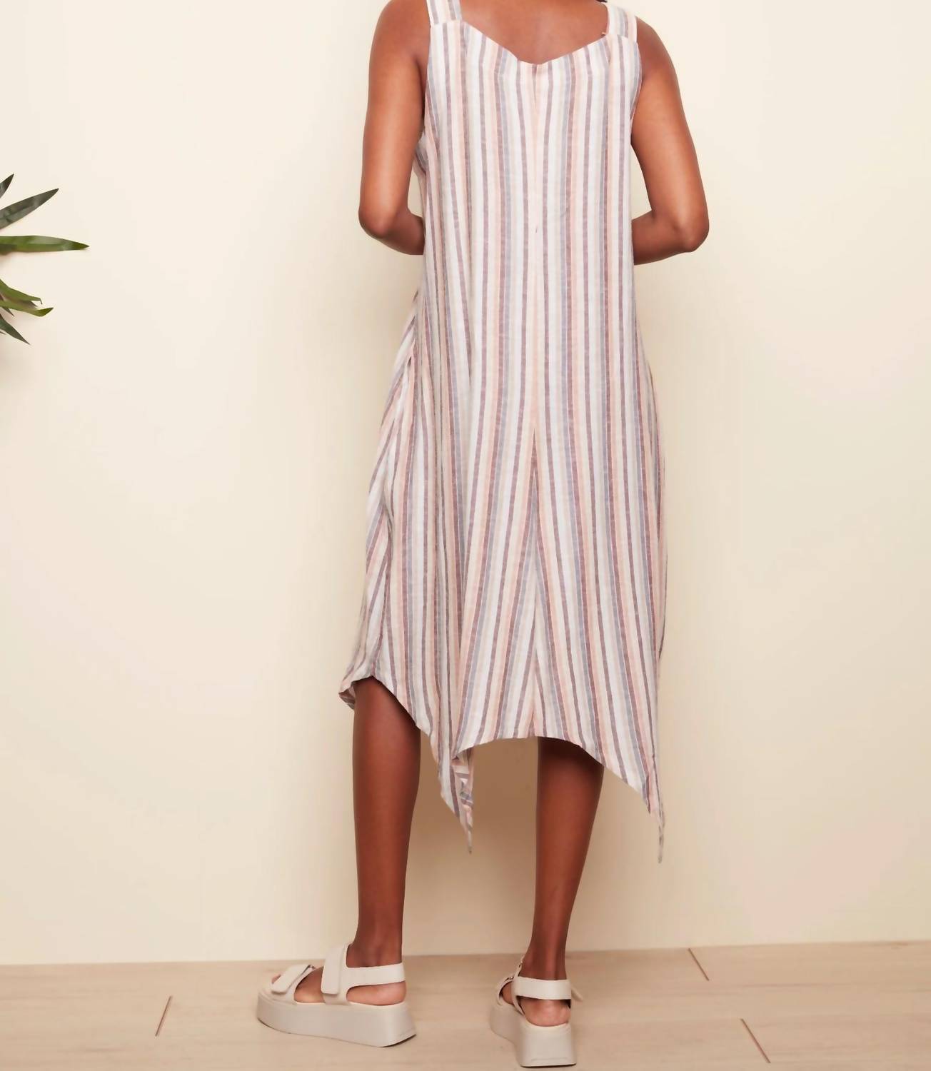 CHARLIE B Shark Bite Stripe Dress in paprika - women's dress - detail view