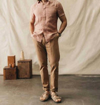 Taylor Stitch Short Sleeve California Shirt in fired clay hemp - men's t-shirt