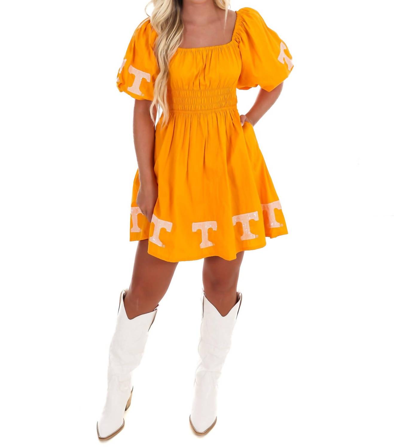 Stewart Simmons - University Of Tennessee Puff Sleeve Mini Dress
