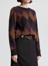 A.L.C. - Ezra Brushed Alpaca Argyle Sweater