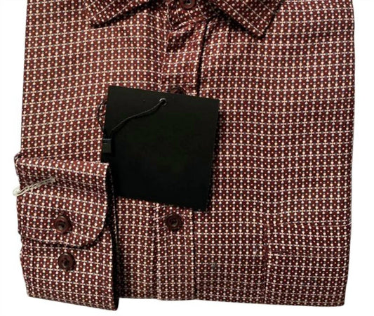 Daniel K - Men's Long Sleeve Dotted Dress Shirt