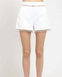 Very J - Class Act Crochet Lace Trim Shorts