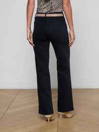 L'Agence Scottie Wide-leg Jean in washed black - women's jeans - alternate view