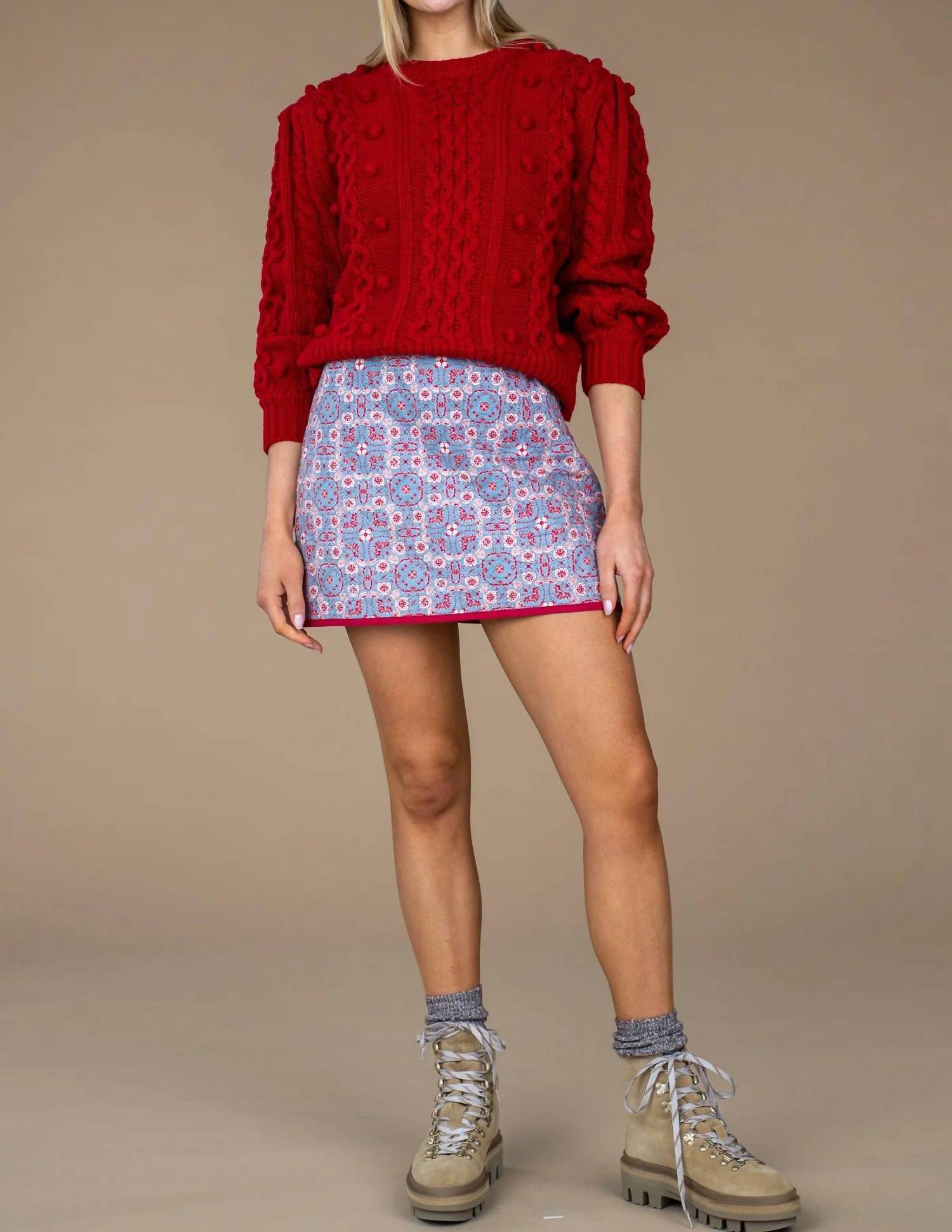 Tess quilted mini skirt