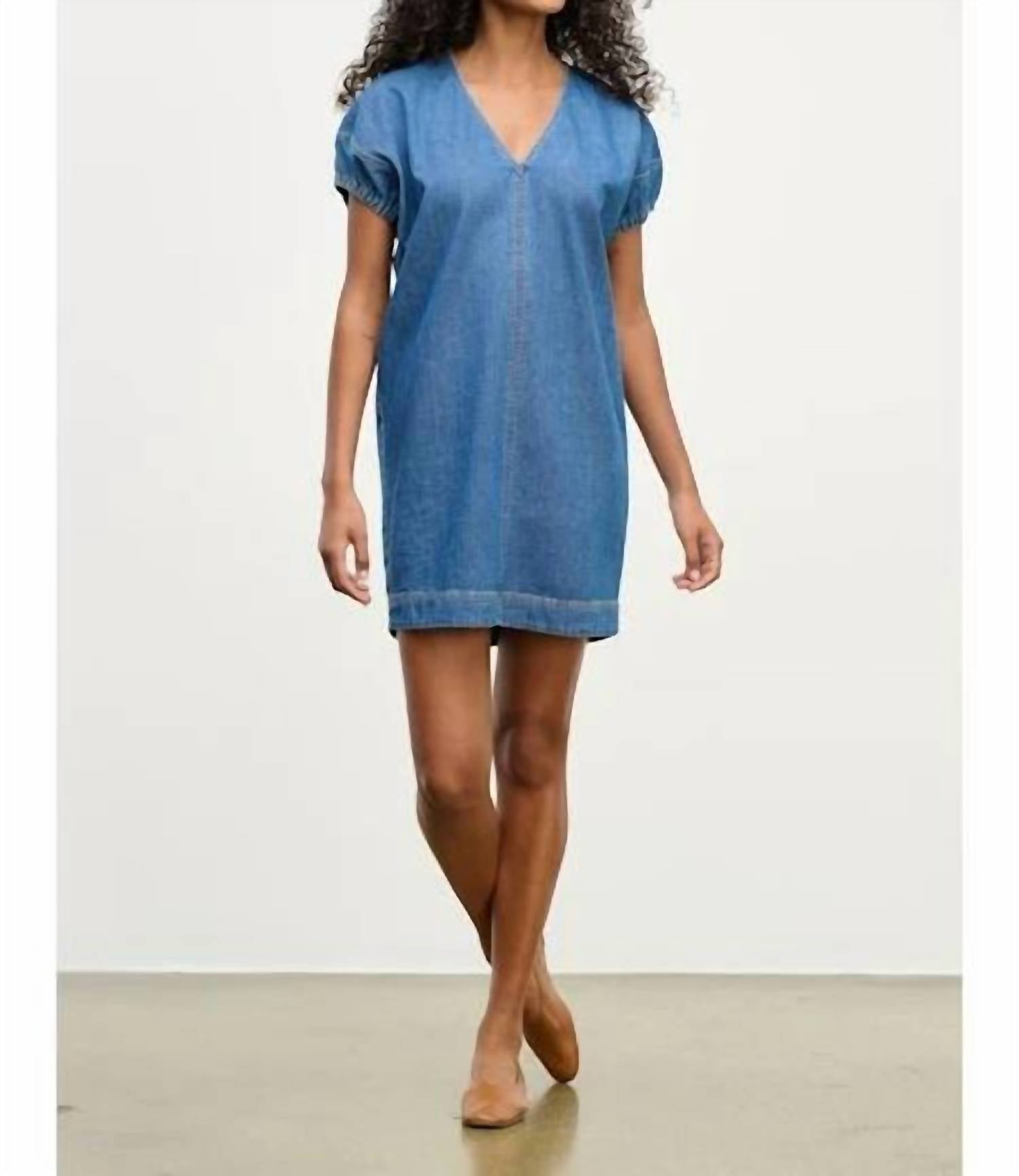 Velvet By Graham & Spencer - Aurora Puff Sleeve V Neck Mini Dress