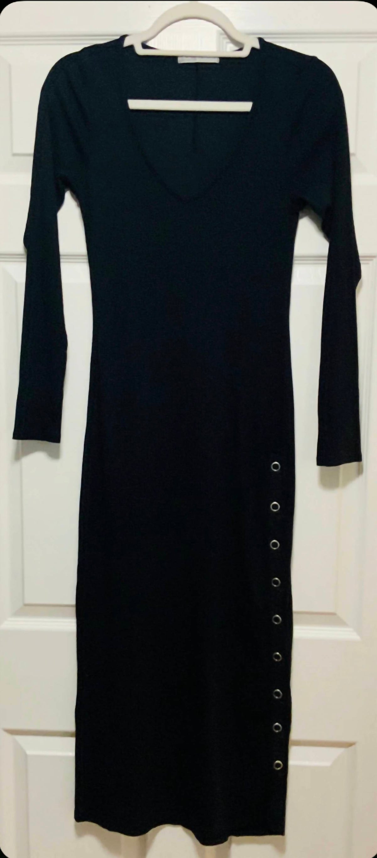 Stateside - 2x1 Rib Long Sleeve V Neck Dress