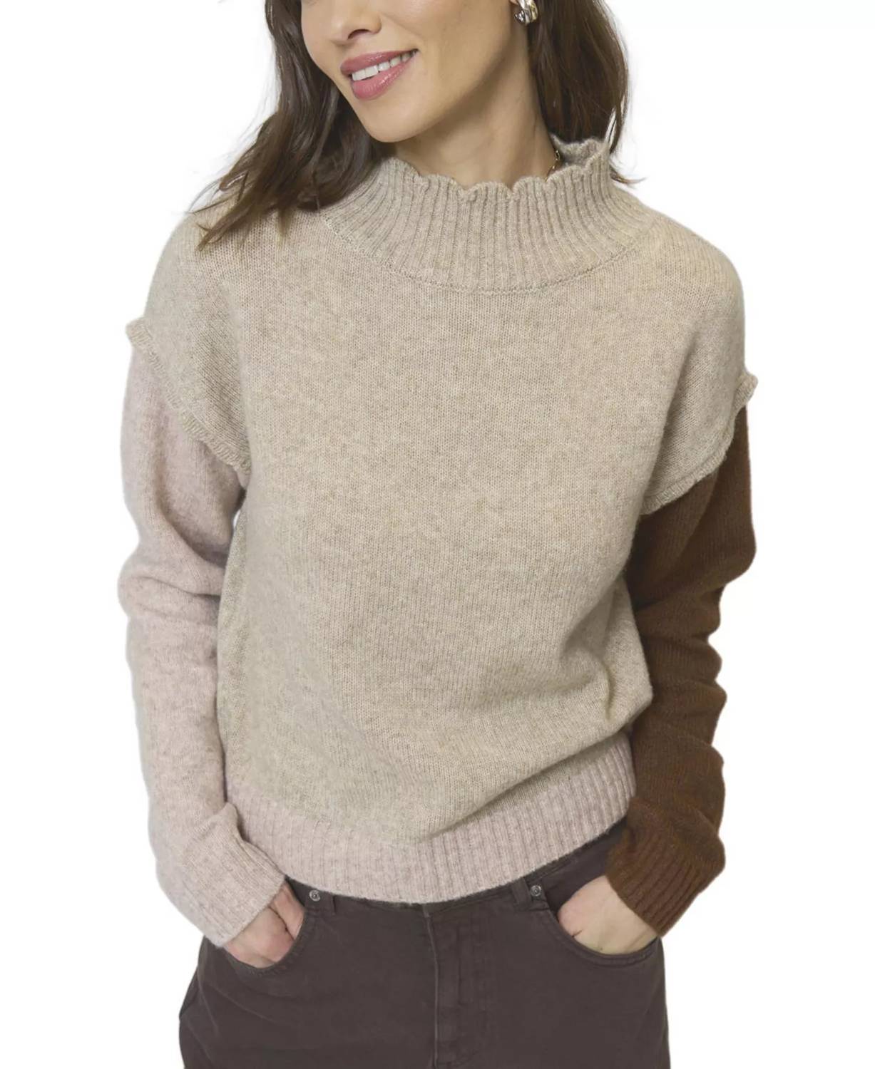 Central Park West - Olivia Ruffle Turtleneck Sweater