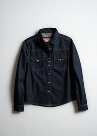 Iron & Resin West Button Down Shirt in indigo - women's shirt - alternate view