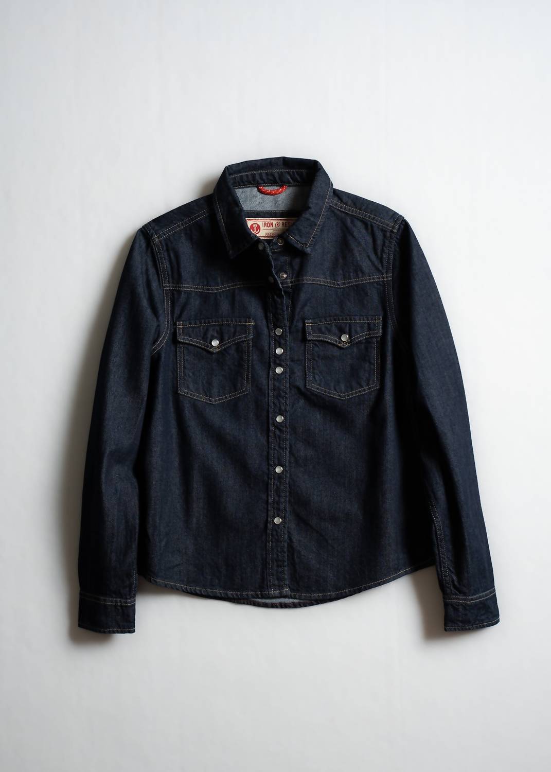 Iron & Resin West Button Down Shirt in indigo - women's shirt - alternate view