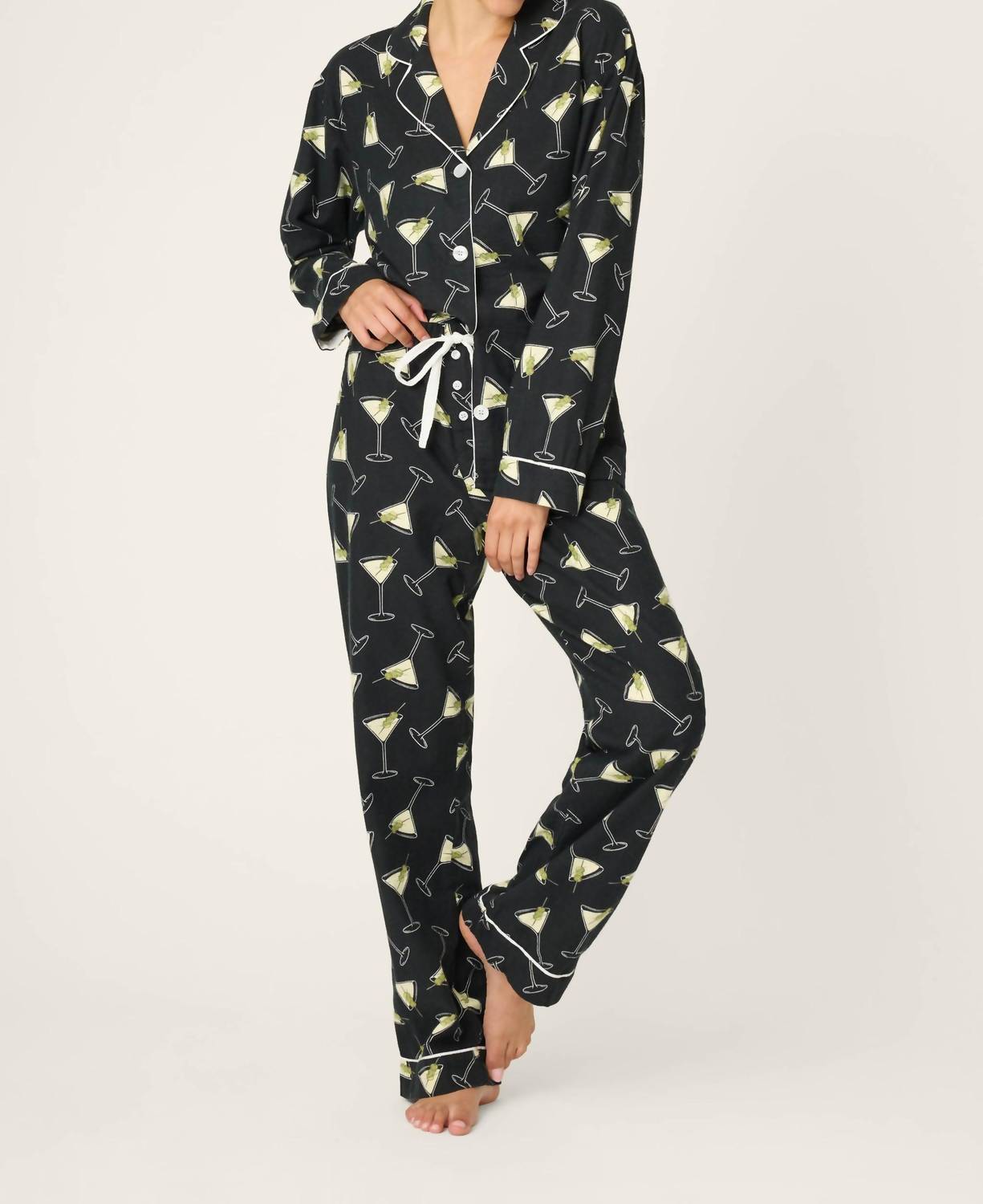 PJ Salvage Merrier With A Martin Pajama Set in black - women's sleepwear