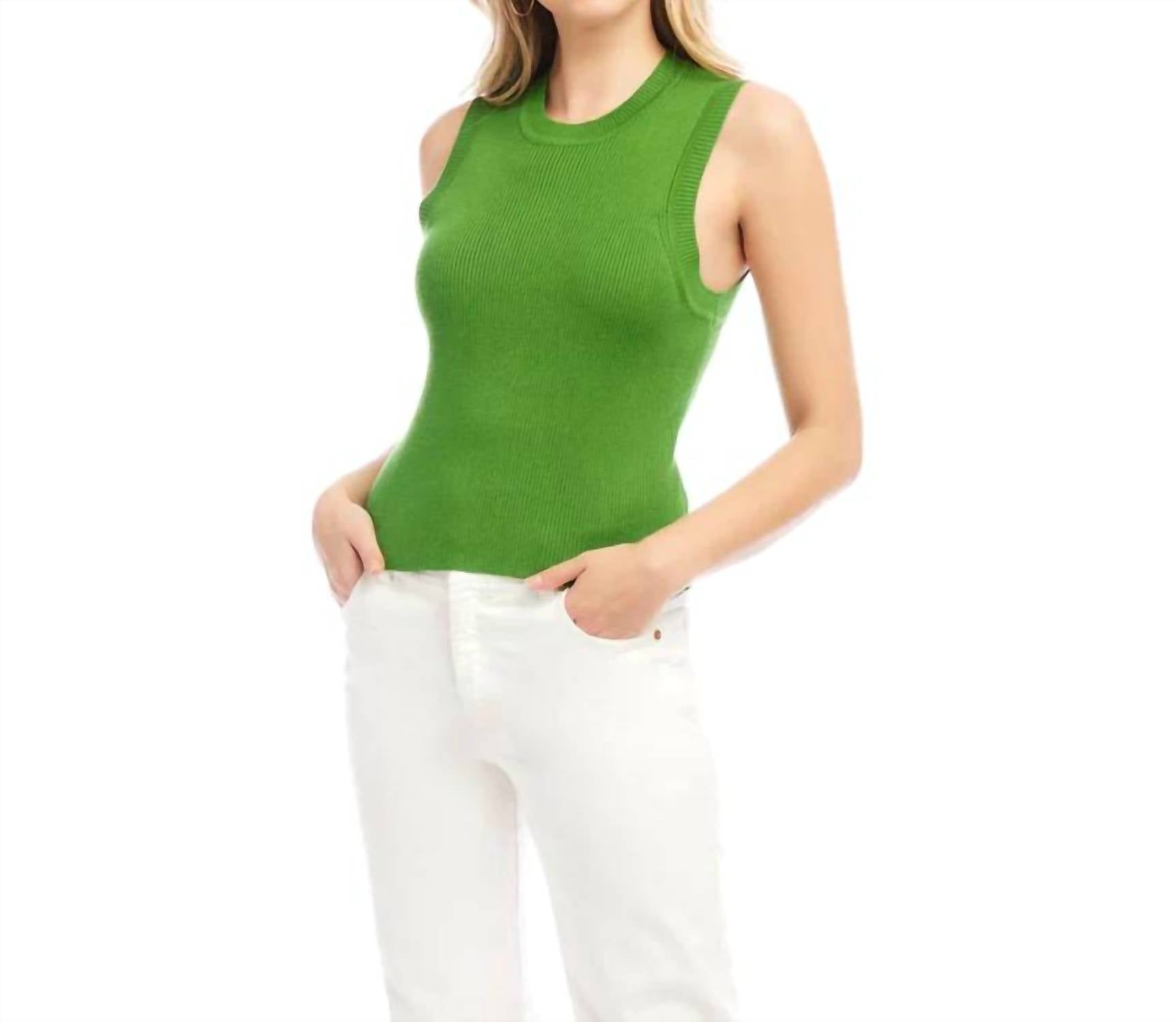 Karen Kane - Skylee Sleeveless Ribbed Sweater Tank Top