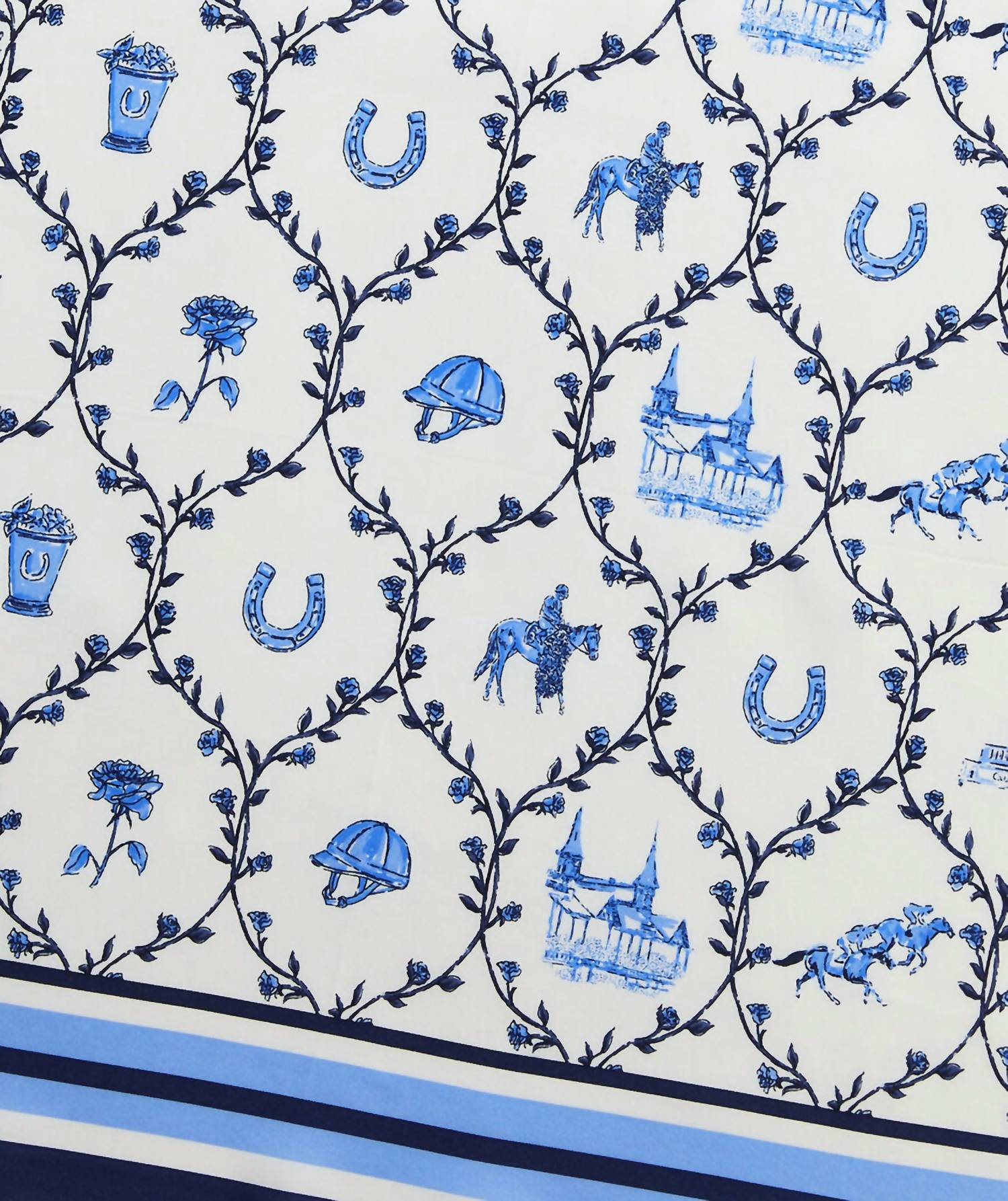 vineyard vines Women's Kentucky Derby Silk Scarf in serenity blue - women's scarf - alternate view