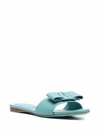 Salvatore Ferragamo Women's Embossed Bow Sandals in blue - women's sandal - detail view