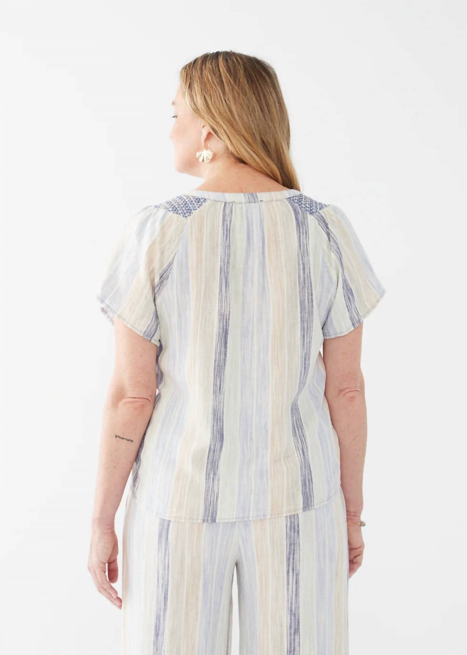Fdj - Flutter Sleeve Stripe Summer Top