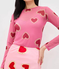 Never Fully Dressed - Hearts Mesh Top