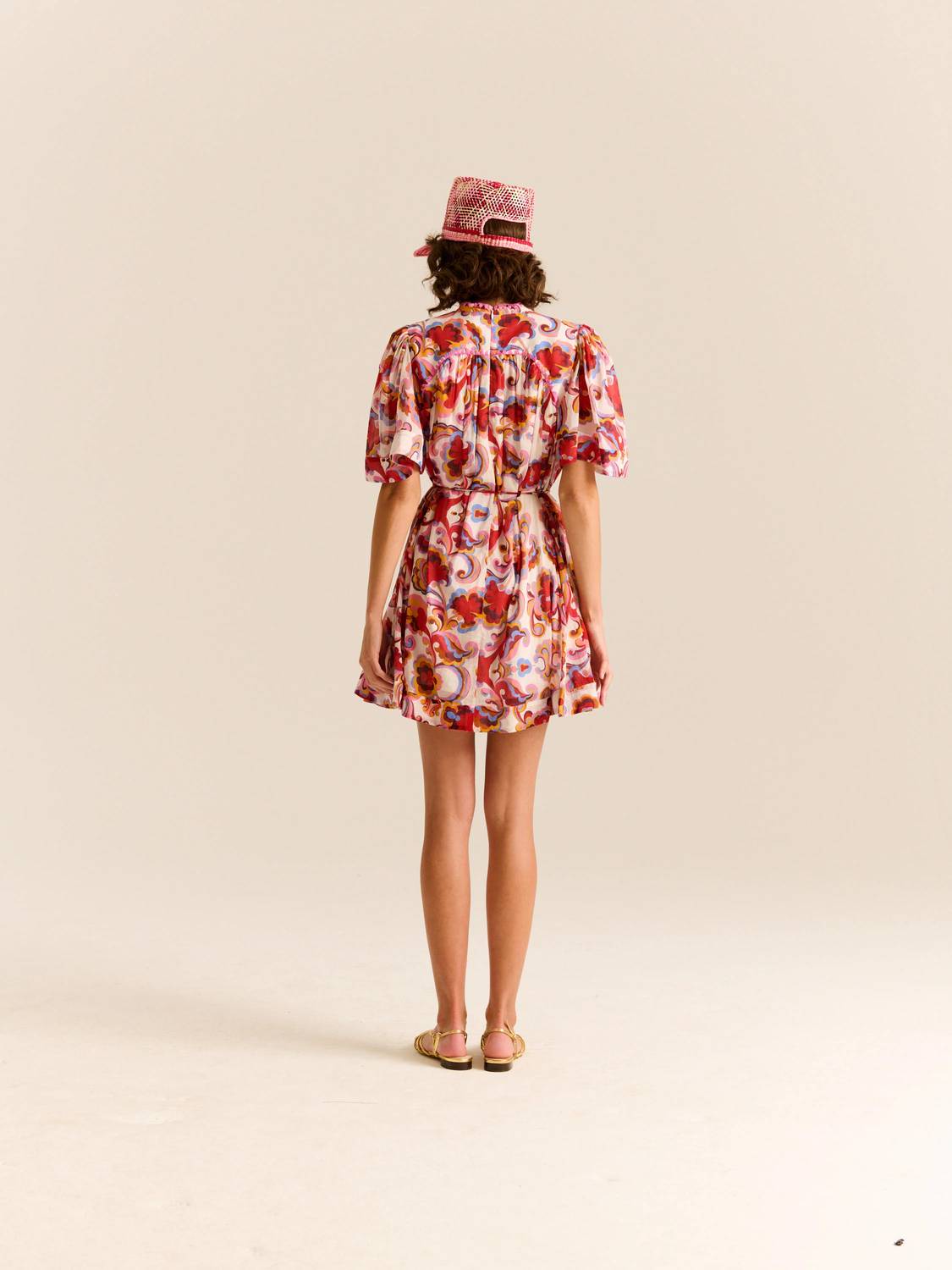 Carolina K - Kerry Dress With Puff Sleeves & Drawstring Waist