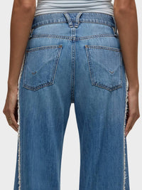 Hudson - Jodie Loose Fit Wide Leg With Frayed Seams Jeans