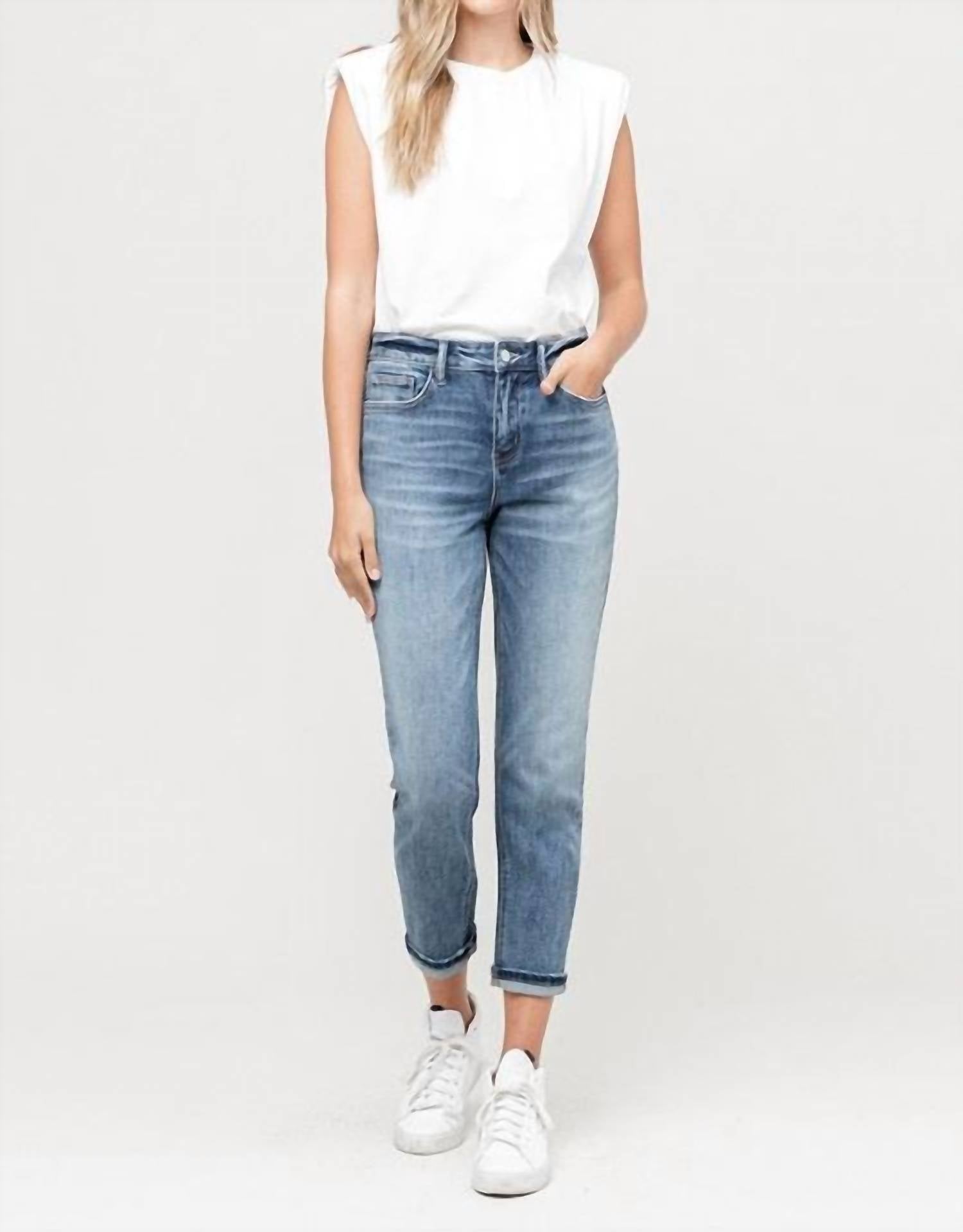 Vervet By Flying Monkey - Sol Stretch Non-Distressed Boyfriend Jeans