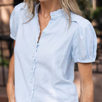 Sail To Sable - Scalloped Button Down Top