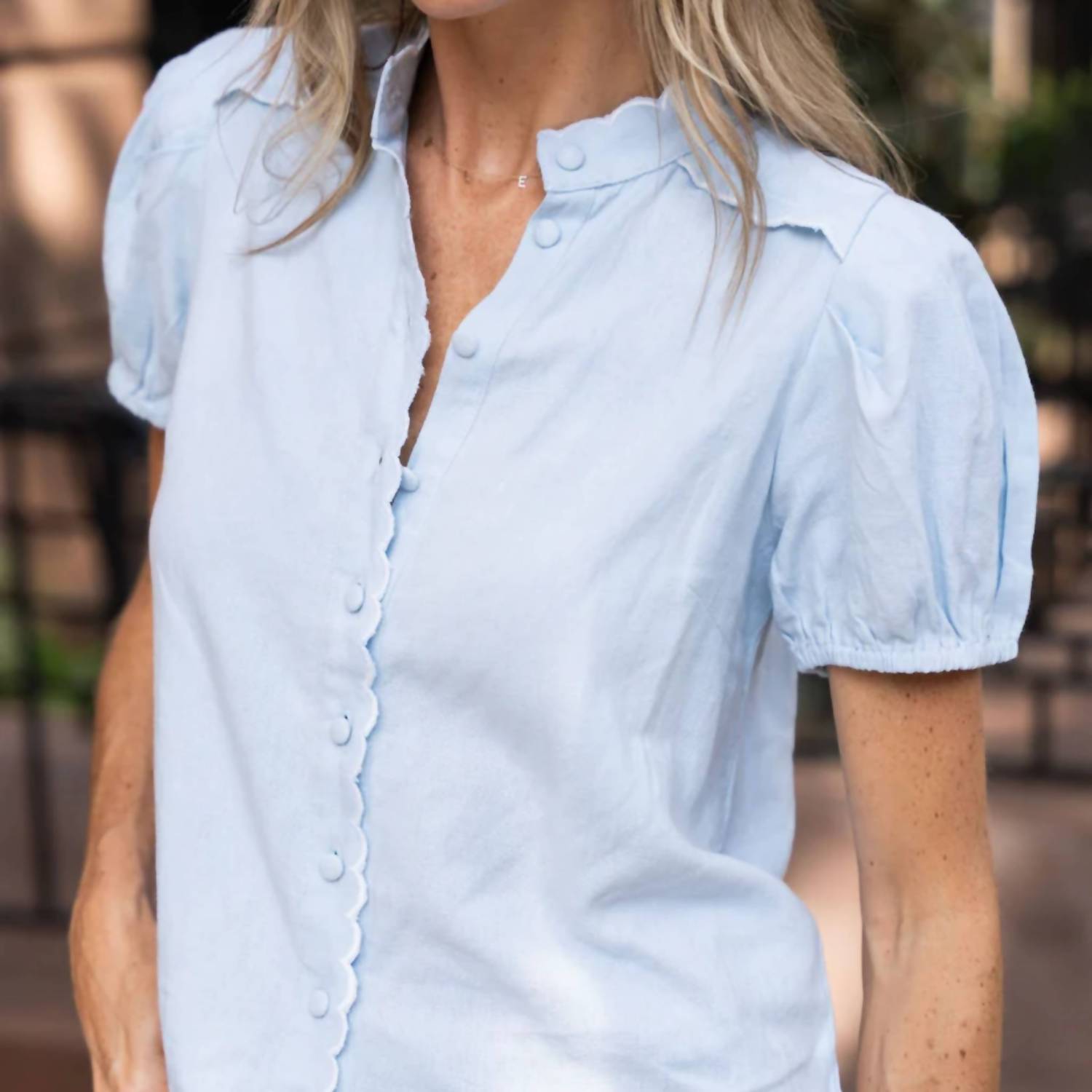 Sail To Sable - Scalloped Button Down Top