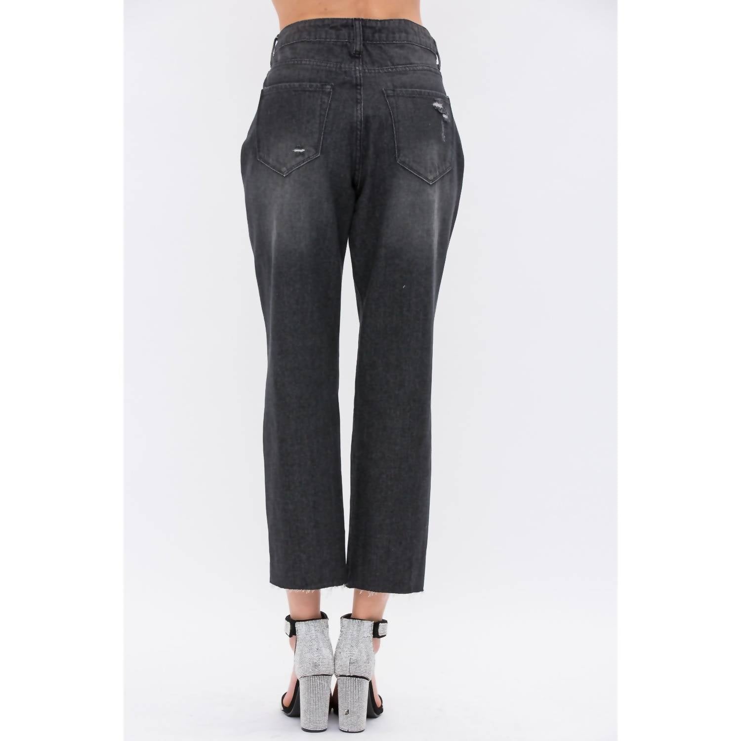 Vocal Apparel - Pearl Embellished Ripped Denim Jeans