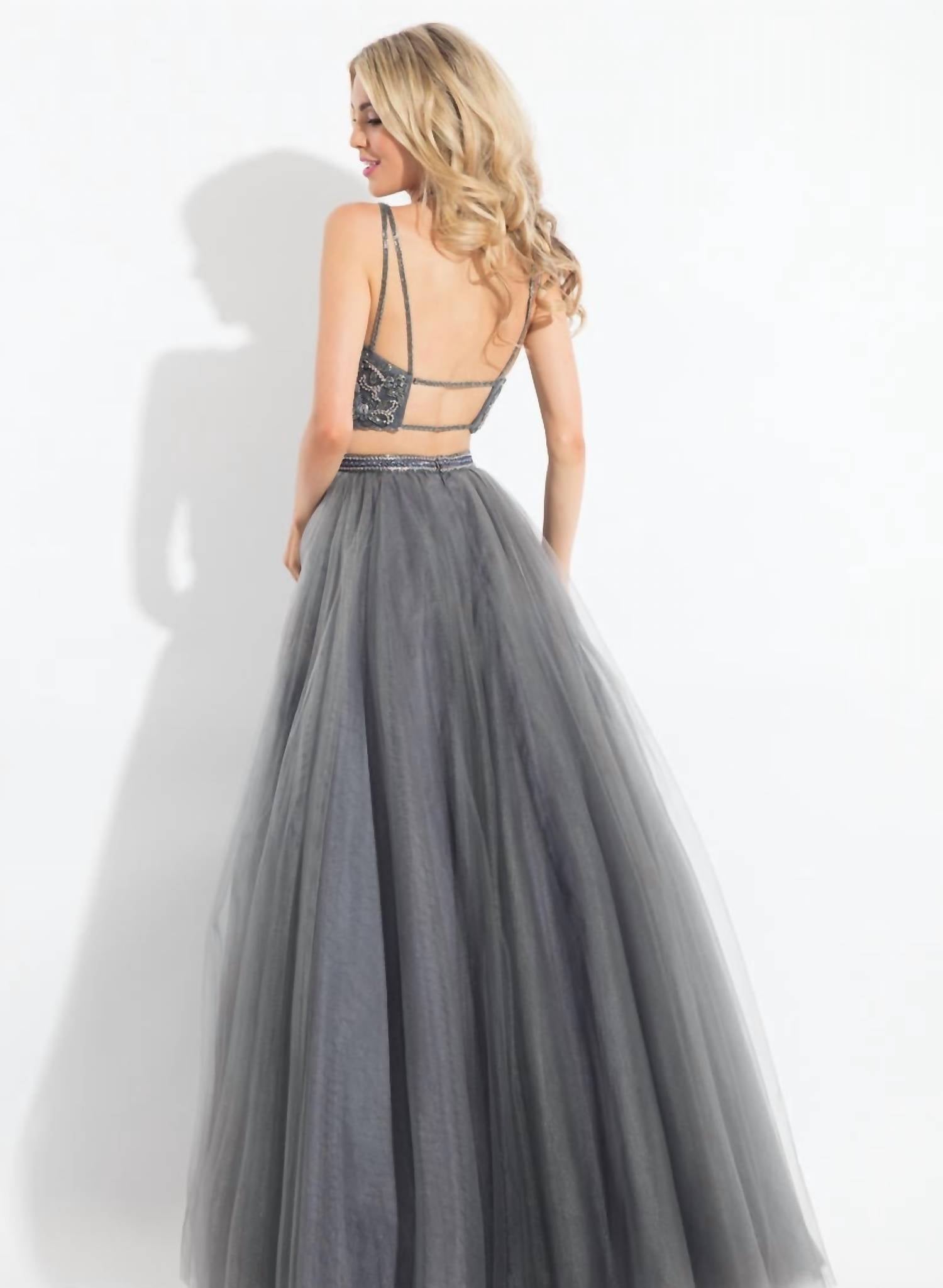 Rachel Allan - Two-piece Strappy Tulle Prom Dress