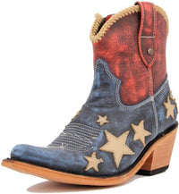 Liberty Black Women's Claudia Americana Fashion Booties in vintage azul vintage rojo - women's shoe - detail view