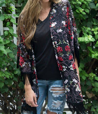 Nostalgia - Open Floral Sleeved Shawl