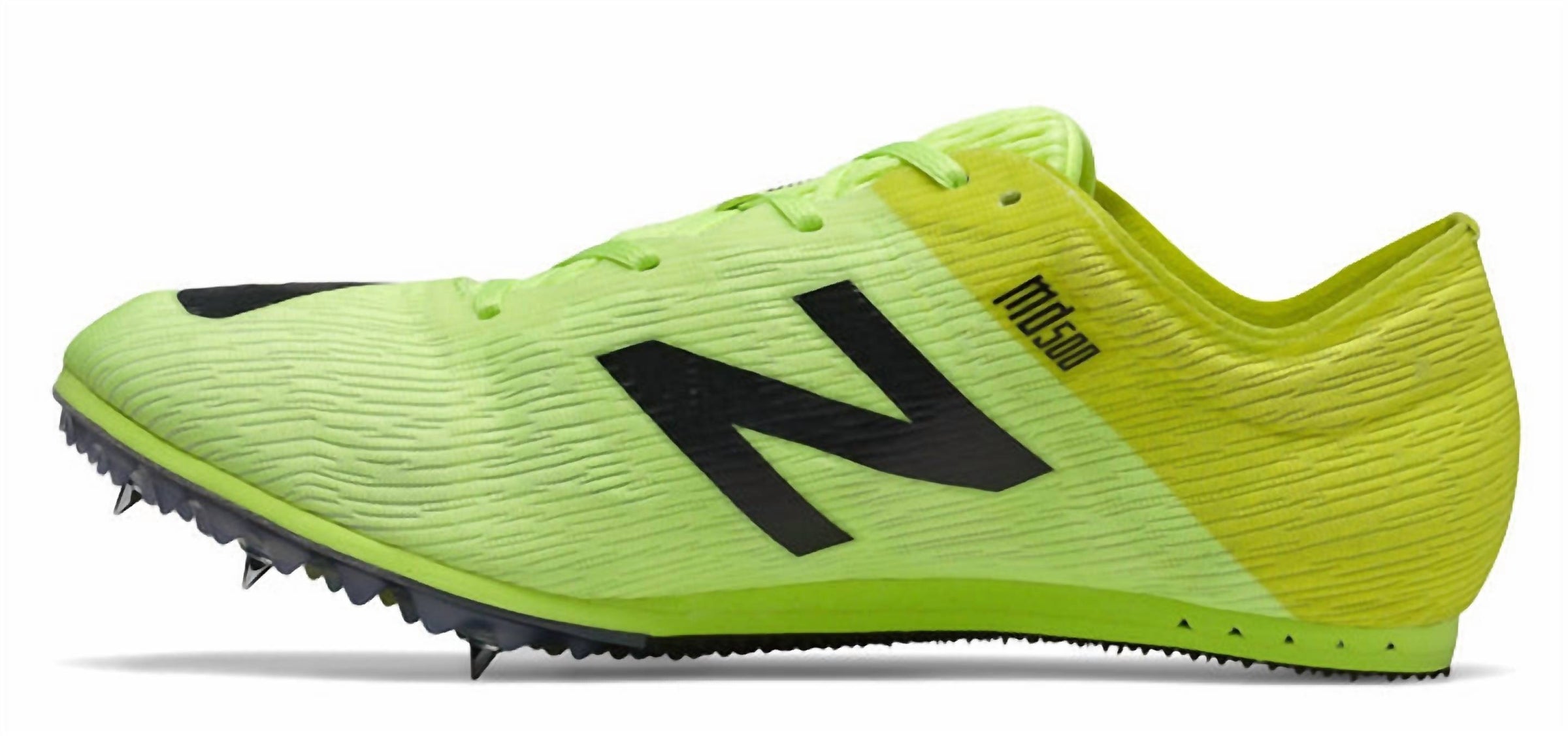 New Balance Men's Md500 V7 Spike Shoes in sulphur yellow black - men's shoe - detail view