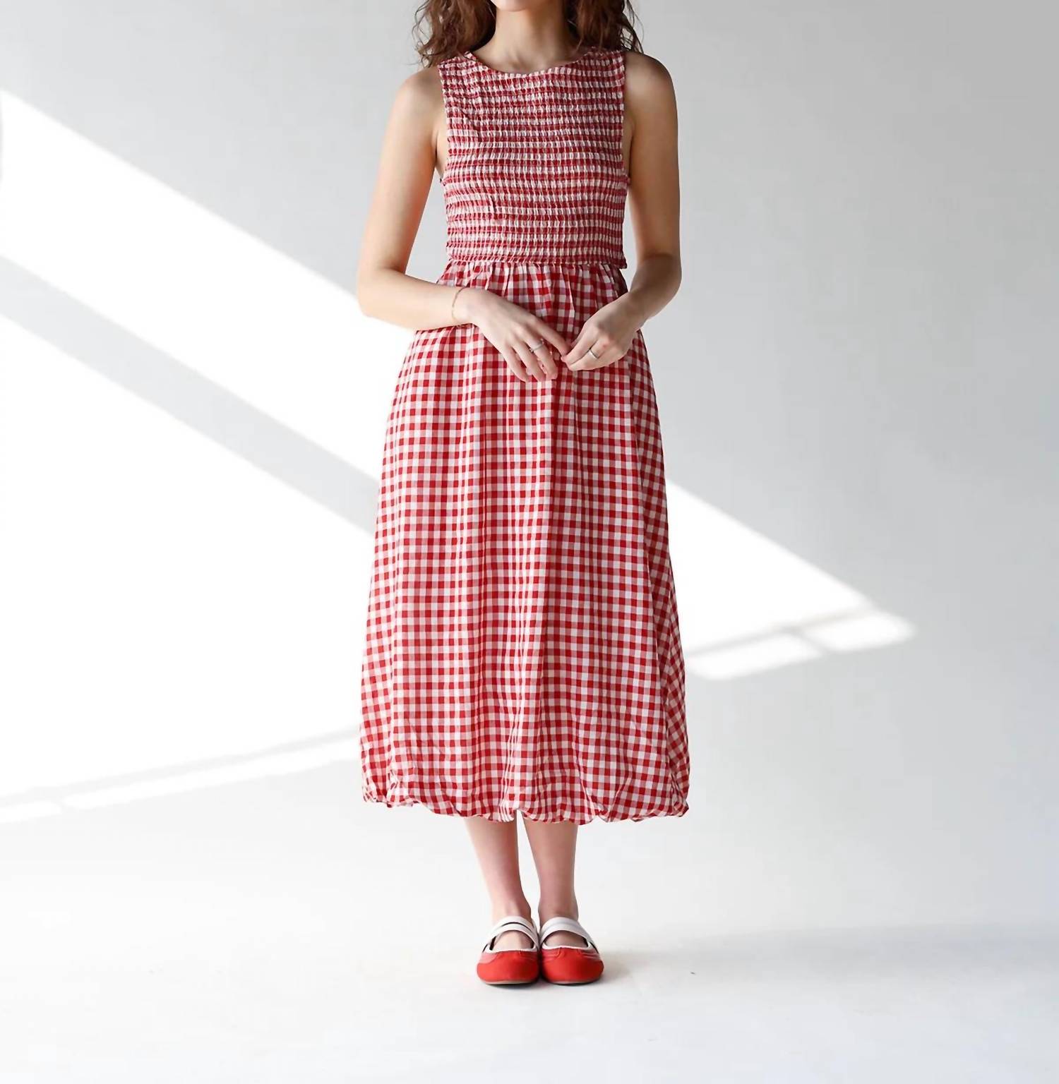 Sadie & Sage - Ready Gingham Midi Dress