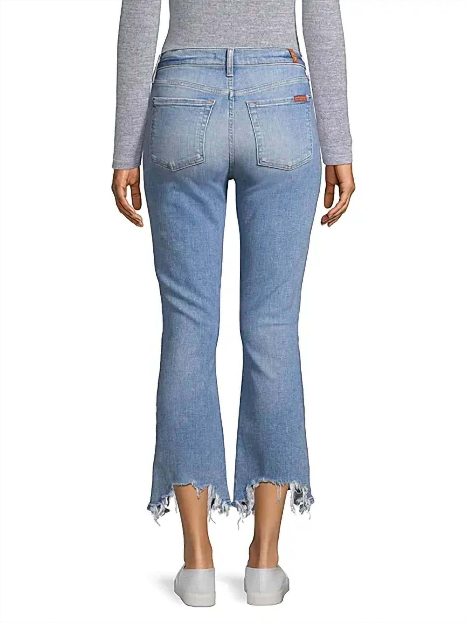 7 For All Mankind - High Rise Slim Kick Flare Cropped Jeans