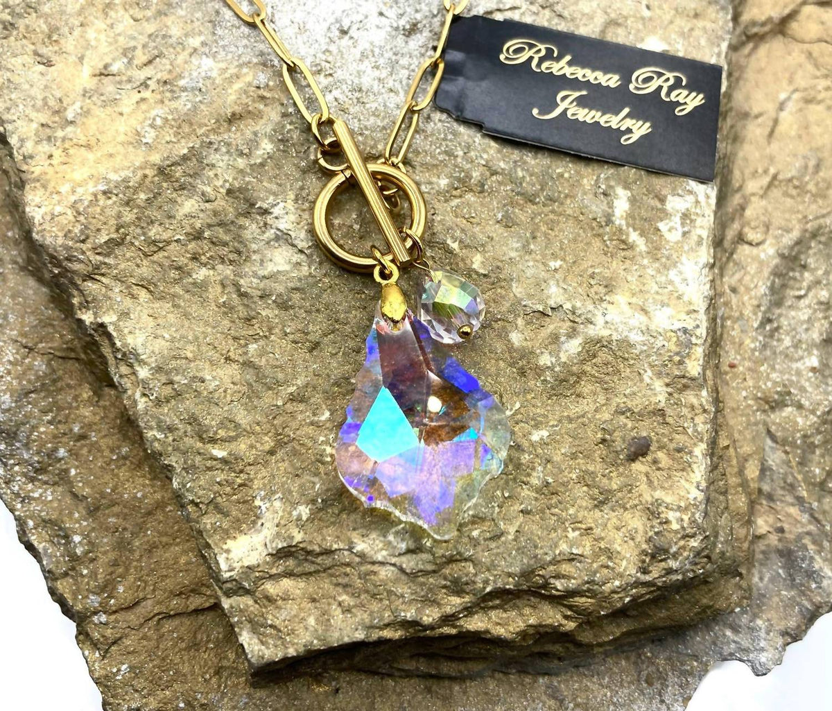 Rebecca Ray Jewelry - Women's Crystal Beaded Charm Necklace