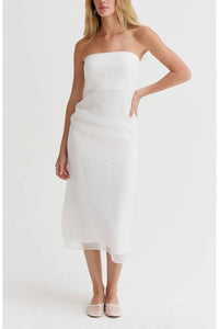 Crescent - Zeah Organza Tube Midi Dress