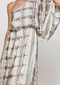 Carmela - One Shoulder Snake Print Maxi Dress