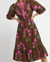 umgee Bloom Babe Dress in brown - women's dress