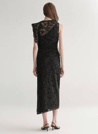A.L.C. Astrid Lace Midi Dress in black - women's dress - alternate view