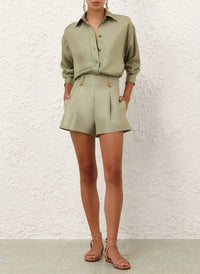 Zimmermann - Luna Wool Silk Tailored Shorts