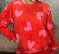 Z Supply Im Yours Heart Long Sleeve Top in hot stuff - women's long sleeve top - alternate view