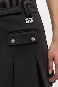Ganni - Scuba Neoprene Pleated Mini Skirt
