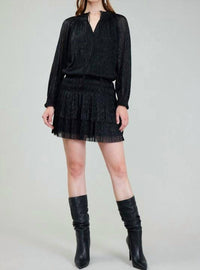 Current Air - Shira Metallic Pleated Mini Dress