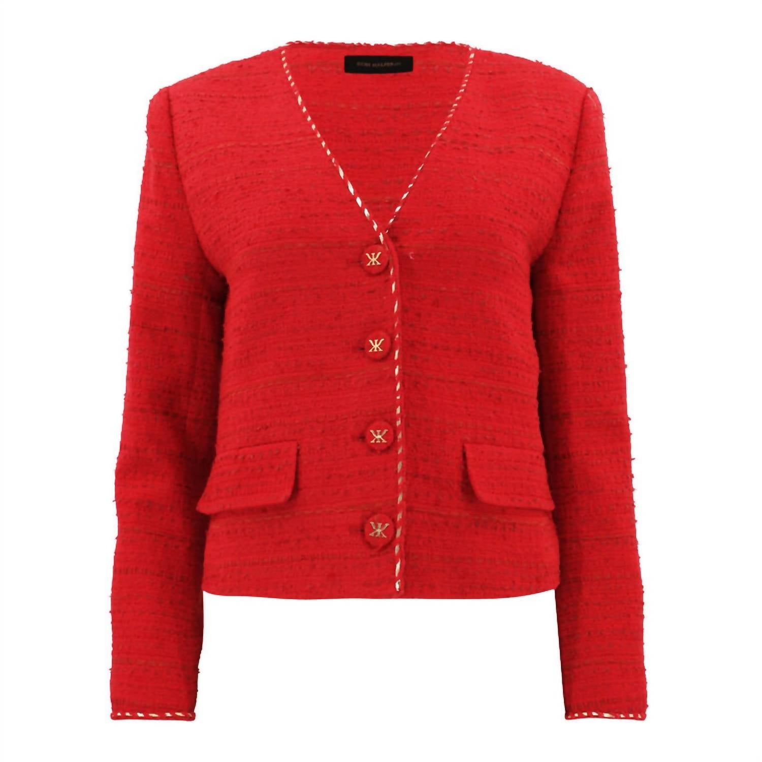 KOBI HALPERIN Women's Clara Jacket in scarlet - women's jacket - detail view