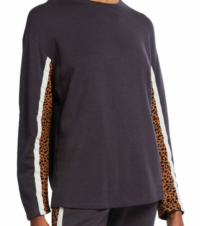 Monrow - Paneled Mini Leopard Sweatshirt