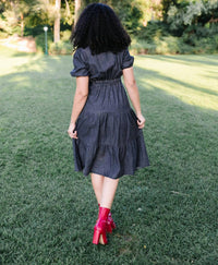 Mikarose Salome Midi Dress in black - women's dress - alternate view