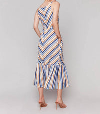Charlie B - Striped Linen Blend Maxi Dress With Sash